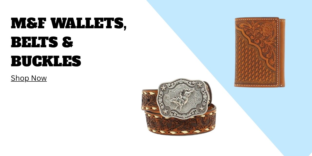 M&F wallets, belts, buckles